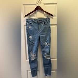 American Eagle Outfitters Light Blue Distressed Jeggings